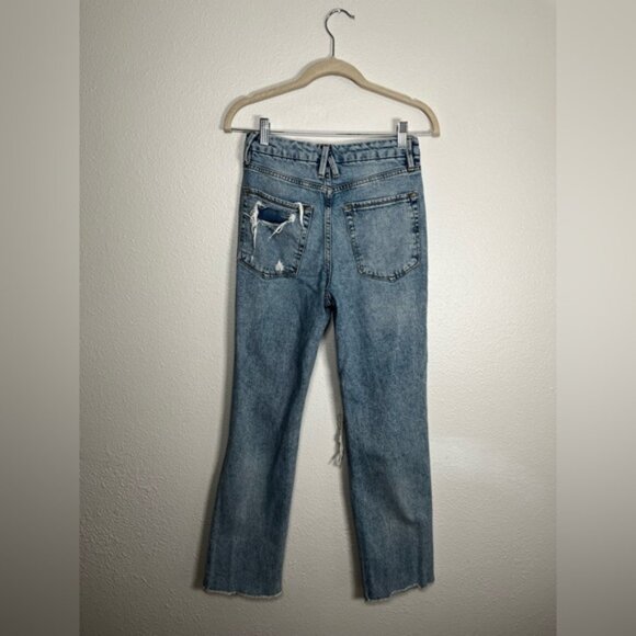 Good American Blue Boyfriend Distressed Casual jeans size 26 - Picture 5 of 9